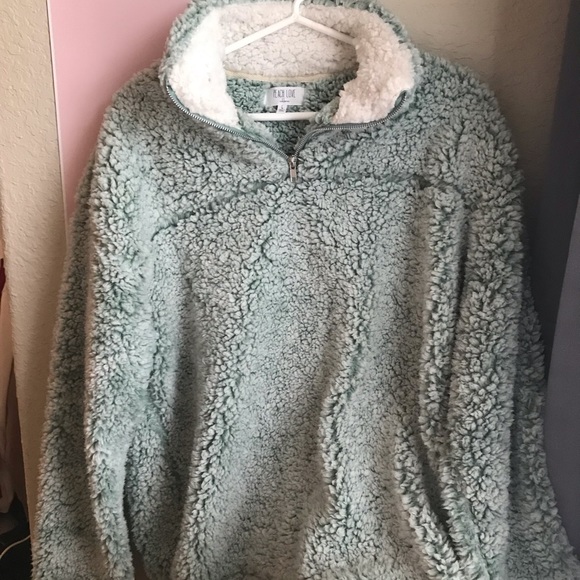 Jackets & Blazers - Mint Green Pullover Sherpa